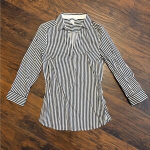 H&M Black and White Striped Button Down Shirt